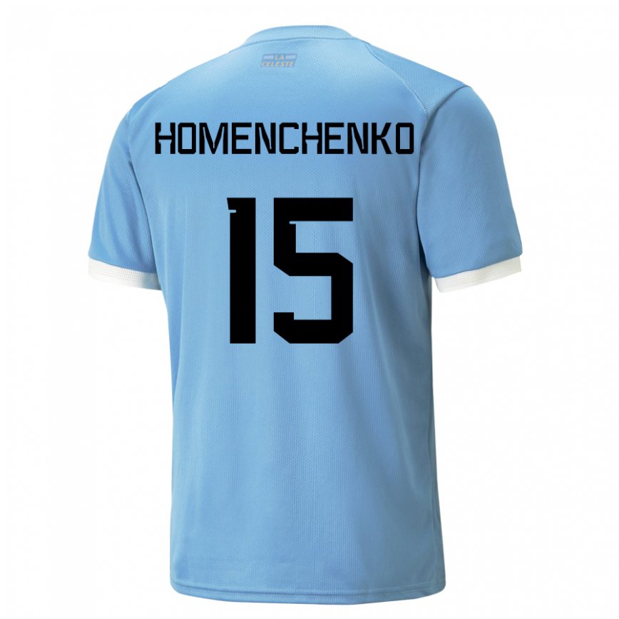 Niño Camiseta Uruguay Santiago Homenchenko #15 Azul 1ª Equipación 22-24 Argentina