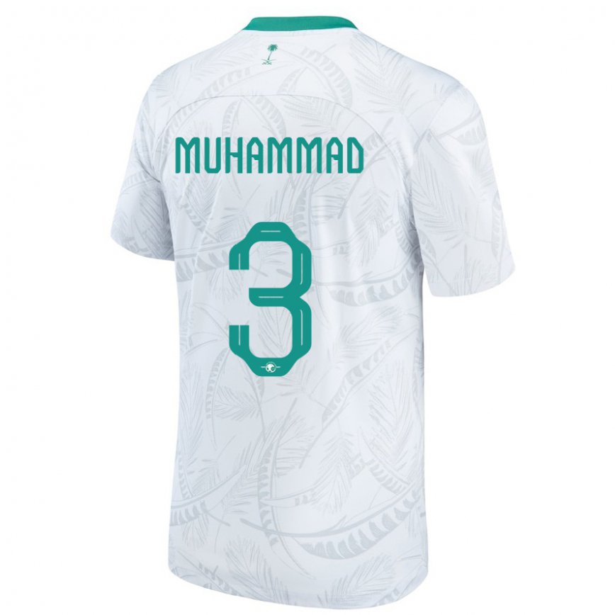 Niño Camiseta Arabia Saudita Lin Muhammad #3 Blanco 1ª Equipación 22-24 Argentina