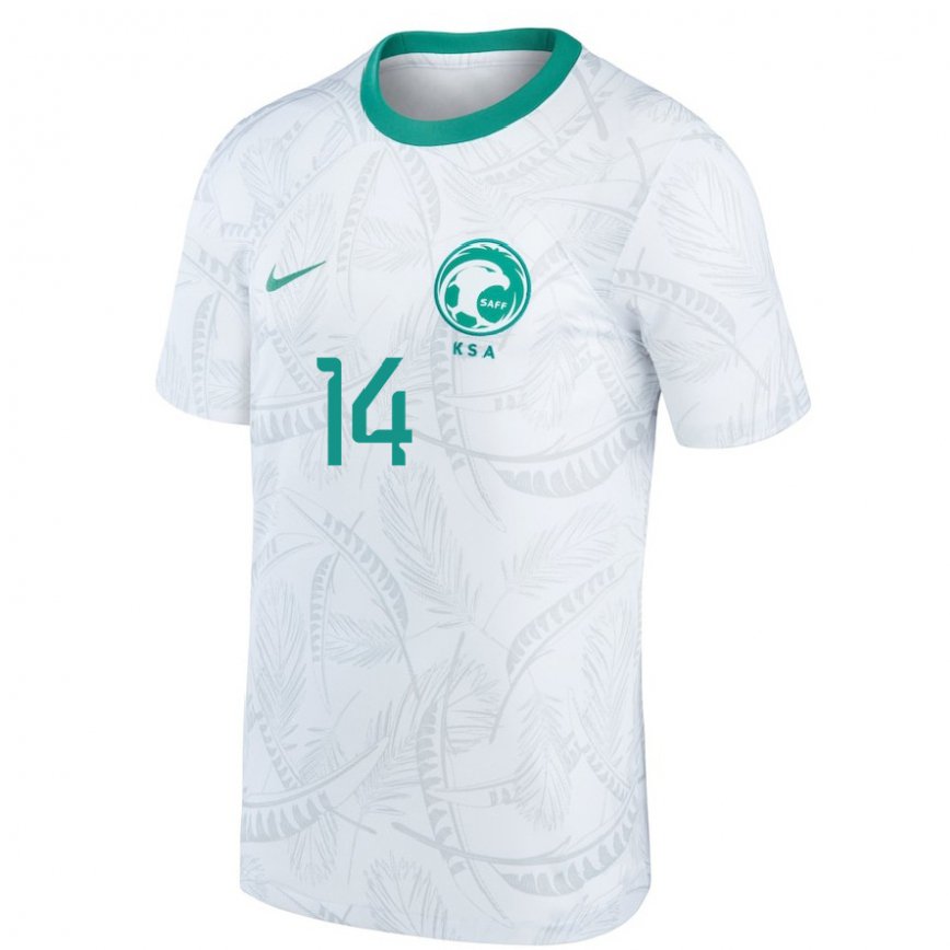 Niño Camiseta Arabia Saudita Al Bandari Mubarak #14 Blanco 1ª Equipación 22-24 Argentina