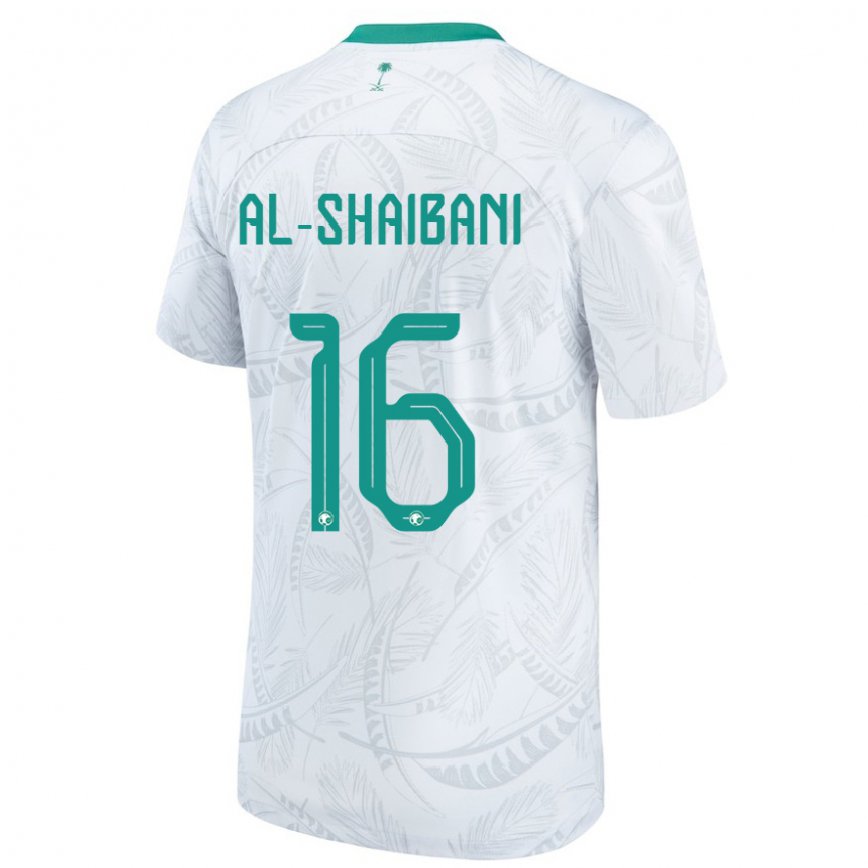 Niño Camiseta Arabia Saudita Asrar Al Shaibani #16 Blanco 1ª Equipación 22-24 Argentina