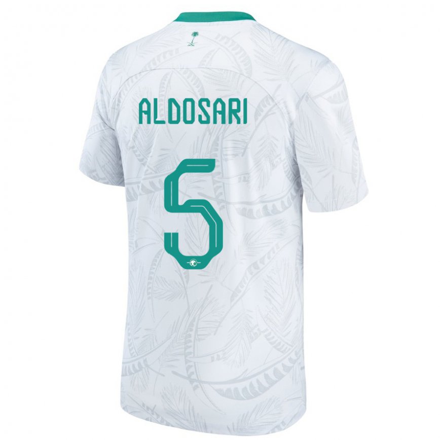 Niño Camiseta Arabia Saudita Mohammed Aldosari #5 Blanco 1ª Equipación 22-24 Argentina