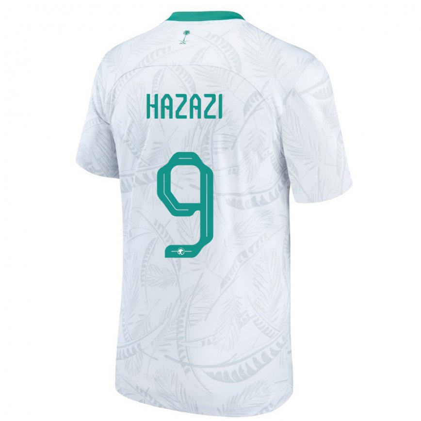 Niño Camiseta Arabia Saudita Sulaiman Hazazi #9 Blanco 1ª Equipación 22-24 Argentina