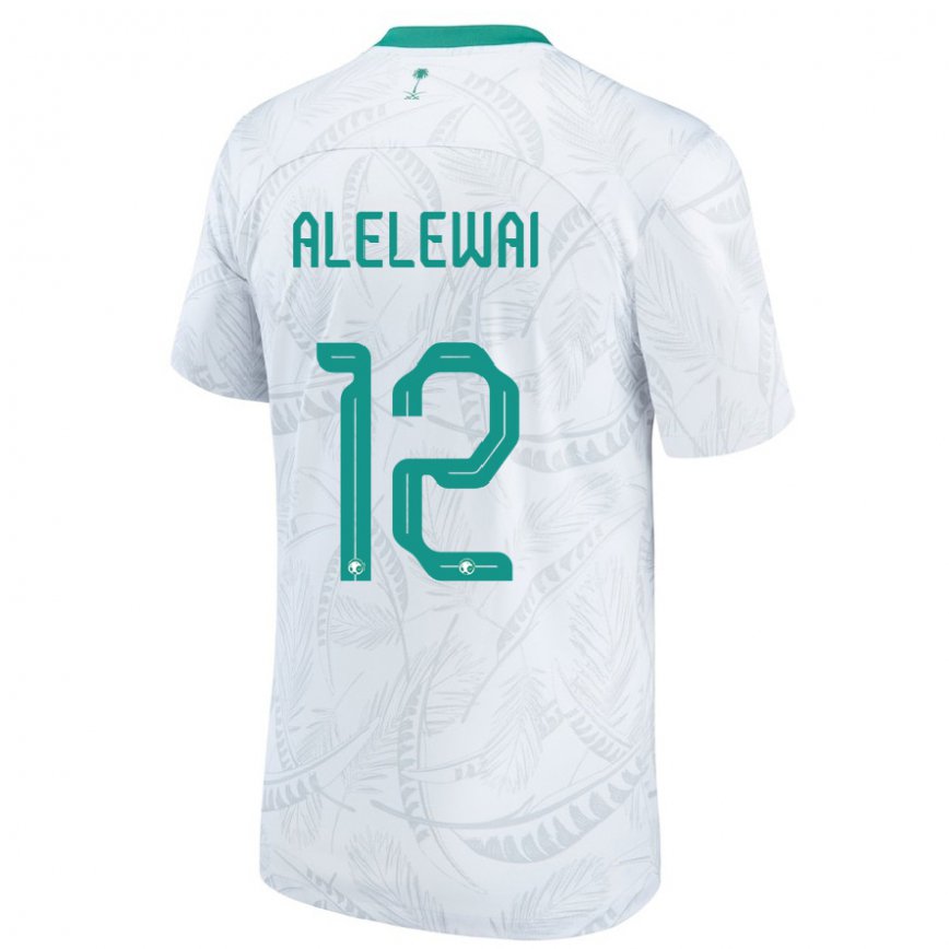 Niño Camiseta Arabia Saudita Abdulaziz Alelewai #12 Blanco 1ª Equipación 22-24 Argentina