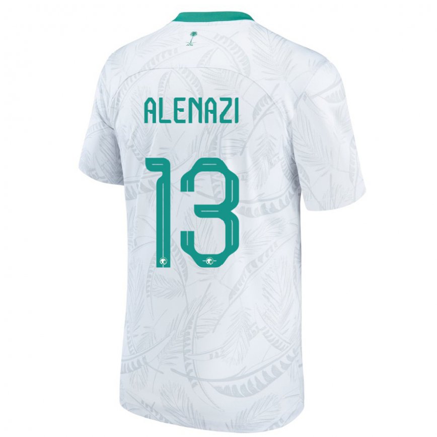 Niño Camiseta Arabia Saudita Abdullah Alenazi #13 Blanco 1ª Equipación 22-24 Argentina