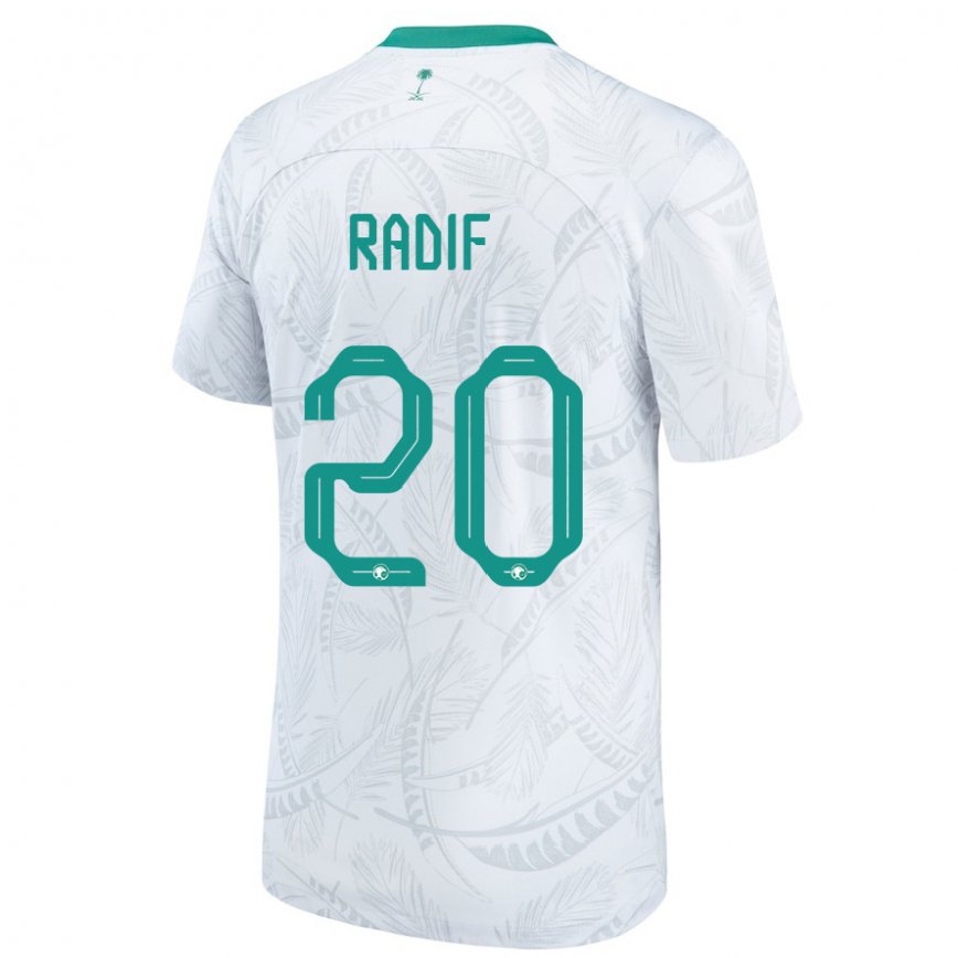 Niño Camiseta Arabia Saudita Abdullah Radif #20 Blanco 1ª Equipación 22-24 Argentina