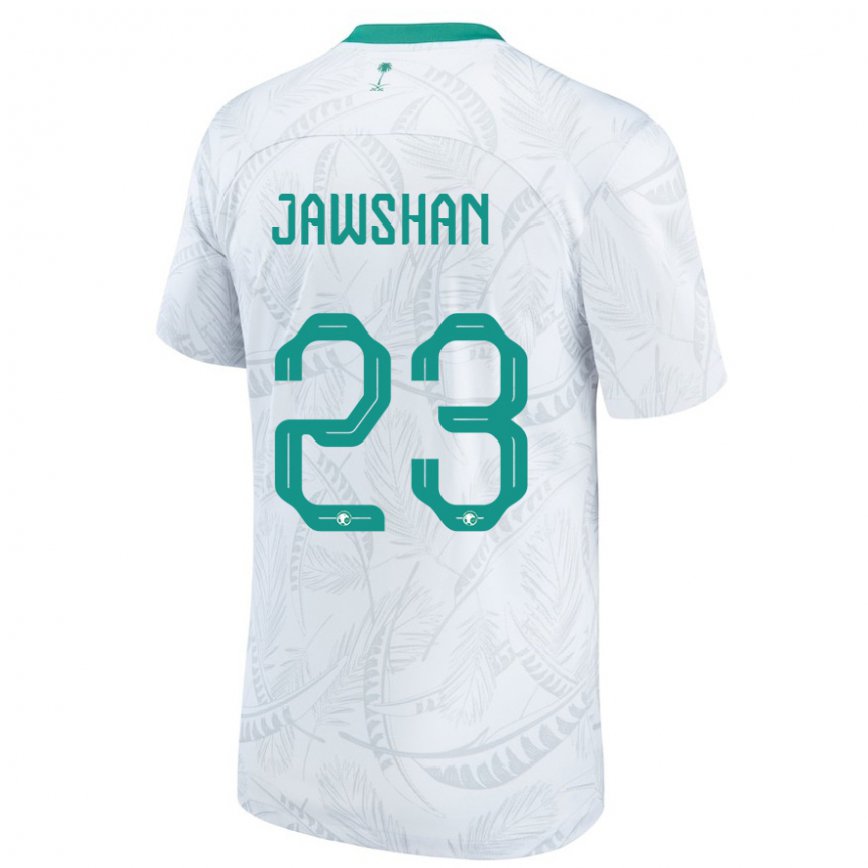 Niño Camiseta Arabia Saudita Yazeed Jawshan #23 Blanco 1ª Equipación 22-24 Argentina