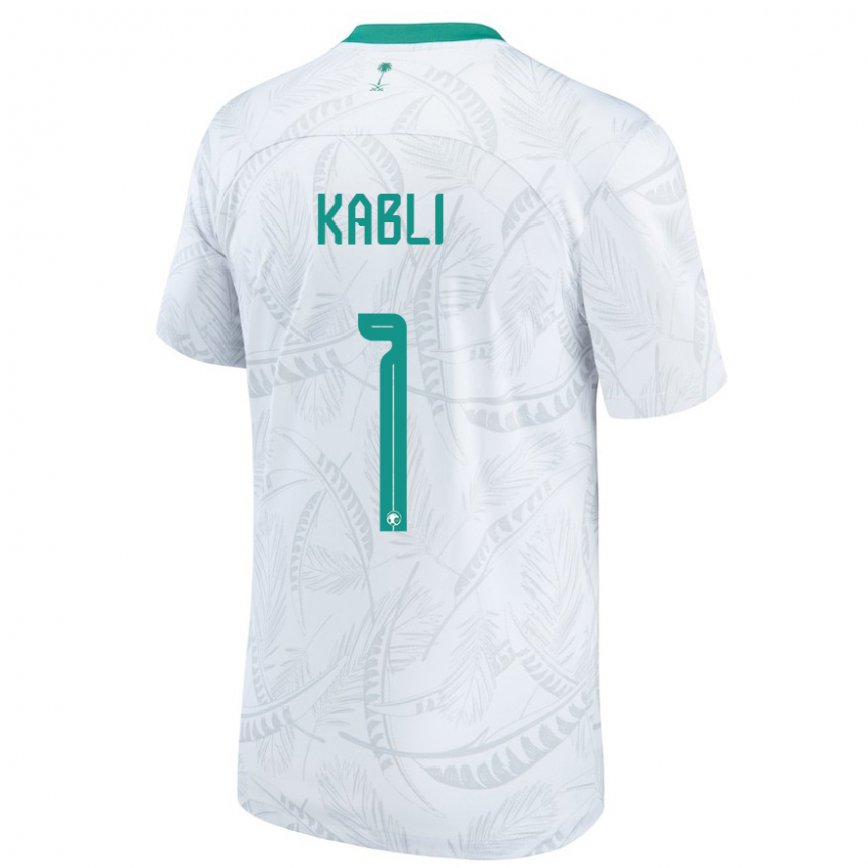 Niño Camiseta Arabia Saudita Bader Kabli #1 Blanco 1ª Equipación 22-24 Argentina