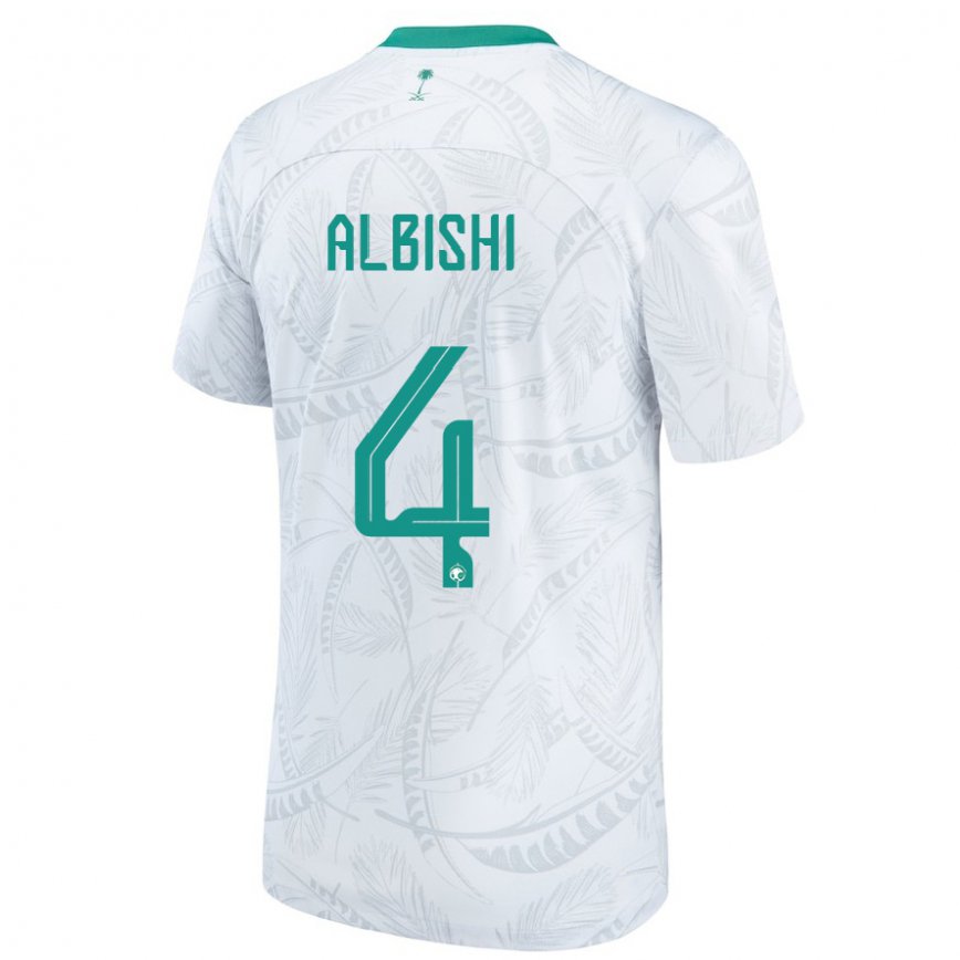 Niño Camiseta Arabia Saudita Abdullah Albishi #4 Blanco 1ª Equipación 22-24 Argentina