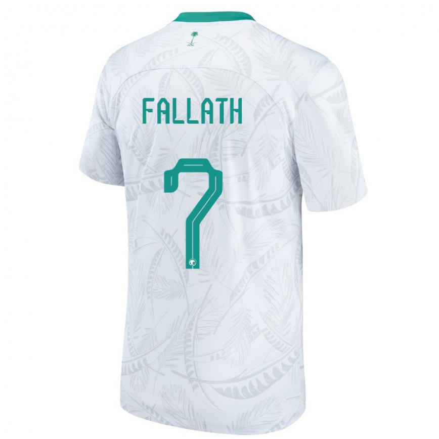 Niño Camiseta Arabia Saudita Fahad Fallath #7 Blanco 1ª Equipación 22-24 Argentina