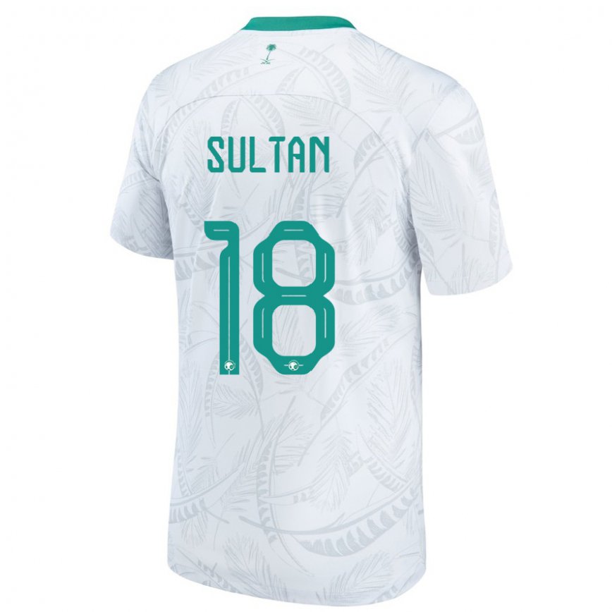 Niño Camiseta Arabia Saudita Qasim Sultan #18 Blanco 1ª Equipación 22-24 Argentina