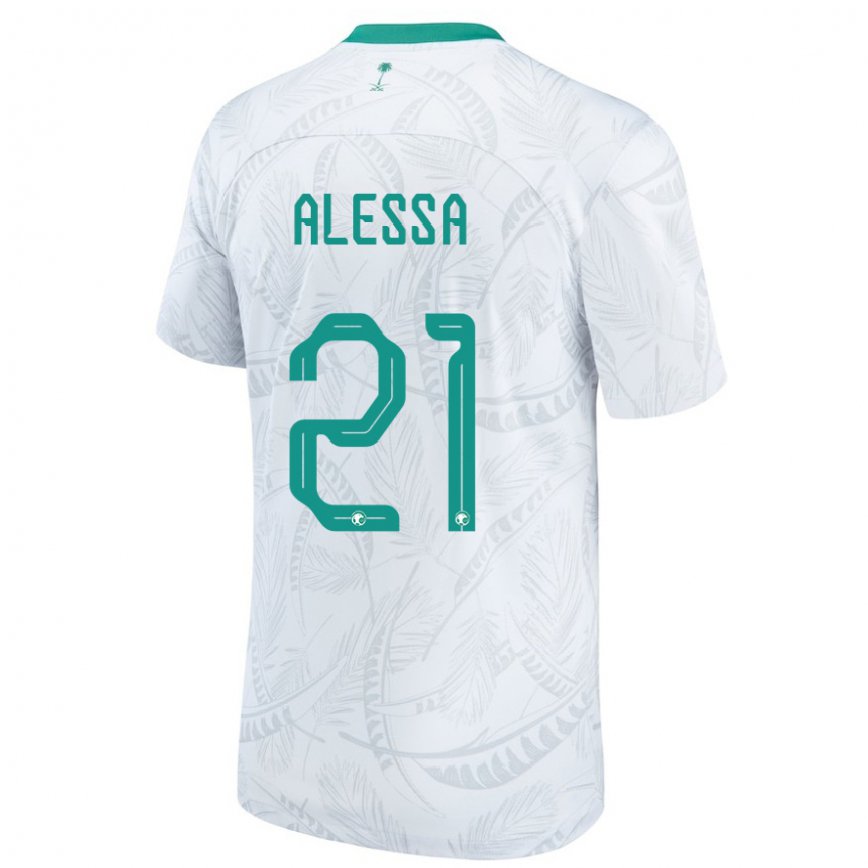 Niño Camiseta Arabia Saudita Mohammed Alessa #21 Blanco 1ª Equipación 22-24 Argentina