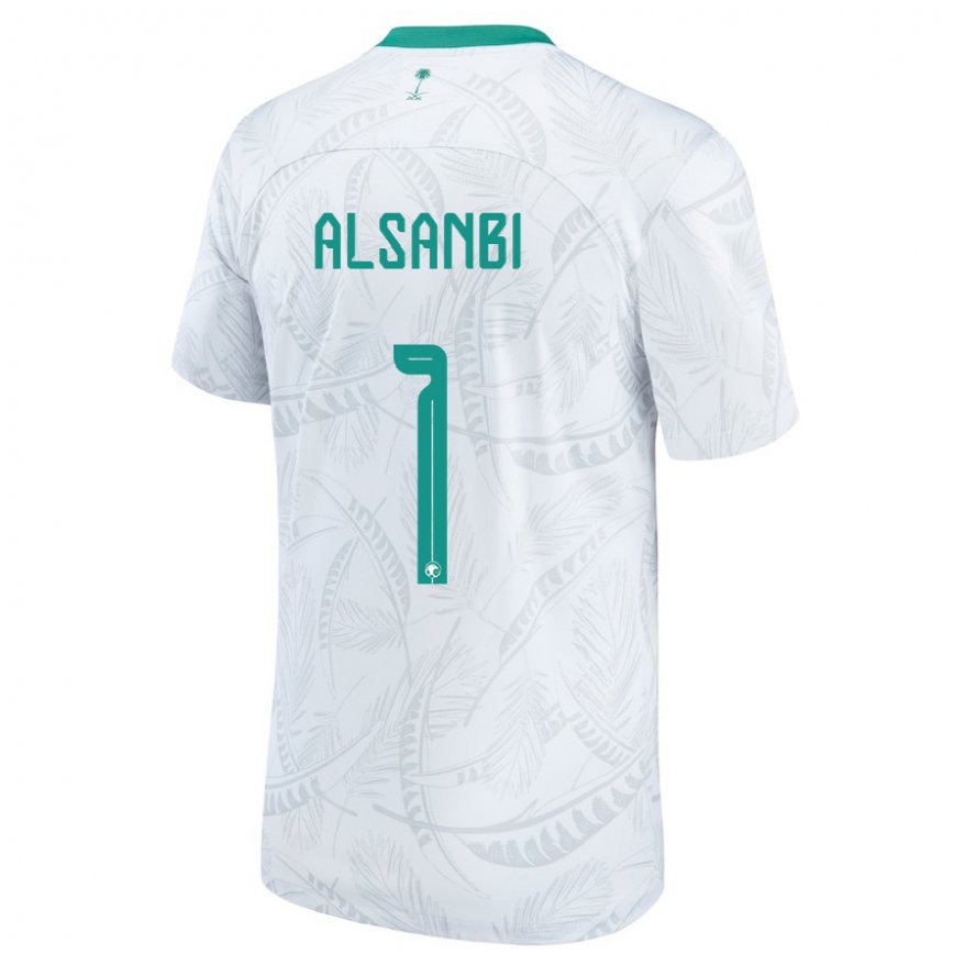 Niño Camiseta Arabia Saudita Abdulrahman Alsanbi #1 Blanco 1ª Equipación 22-24 Argentina