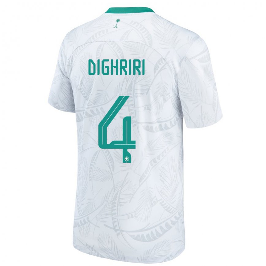 Niño Camiseta Arabia Saudita Khalid Dighriri #4 Blanco 1ª Equipación 22-24 Argentina