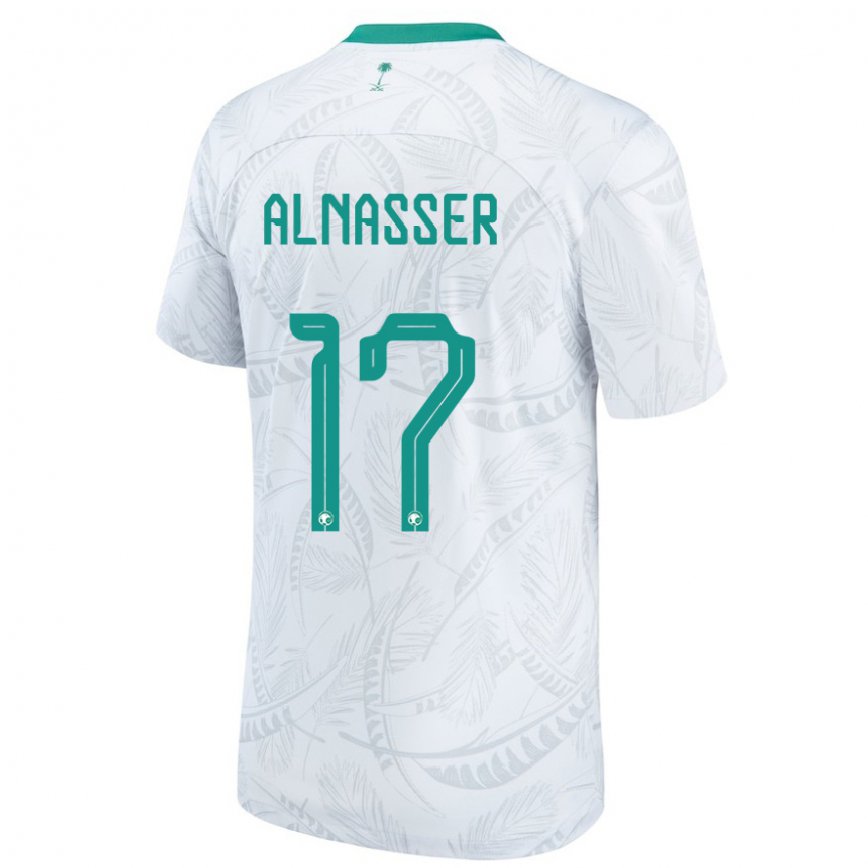 Niño Camiseta Arabia Saudita Saad Alnasser #17 Blanco 1ª Equipación 22-24 Argentina