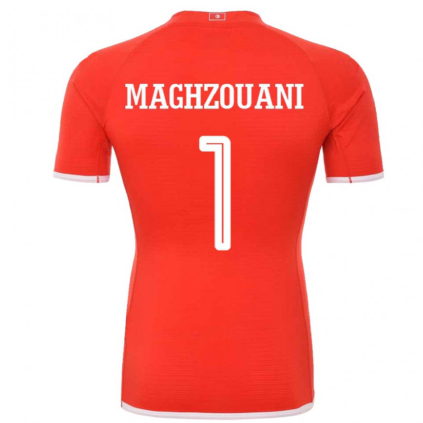 Niño Camiseta Túnez Wassim Maghzouani #1 Rojo 1ª Equipación 22-24 Argentina