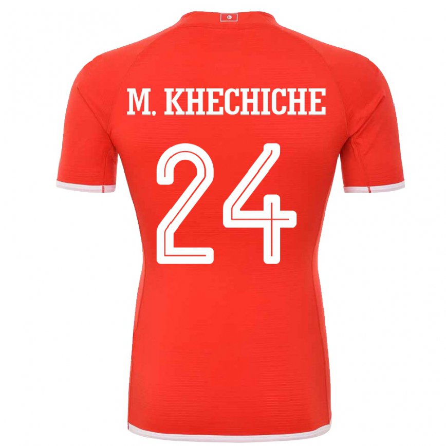 Niño Camiseta Túnez Mohamed Amine Khechiche #24 Rojo 1ª Equipación 22-24 Argentina