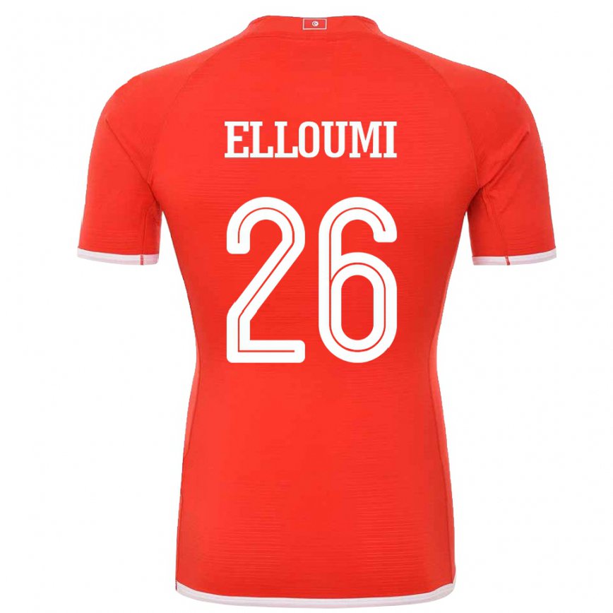 Niño Camiseta Túnez Khalil Elloumi #26 Rojo 1ª Equipación 22-24 Argentina