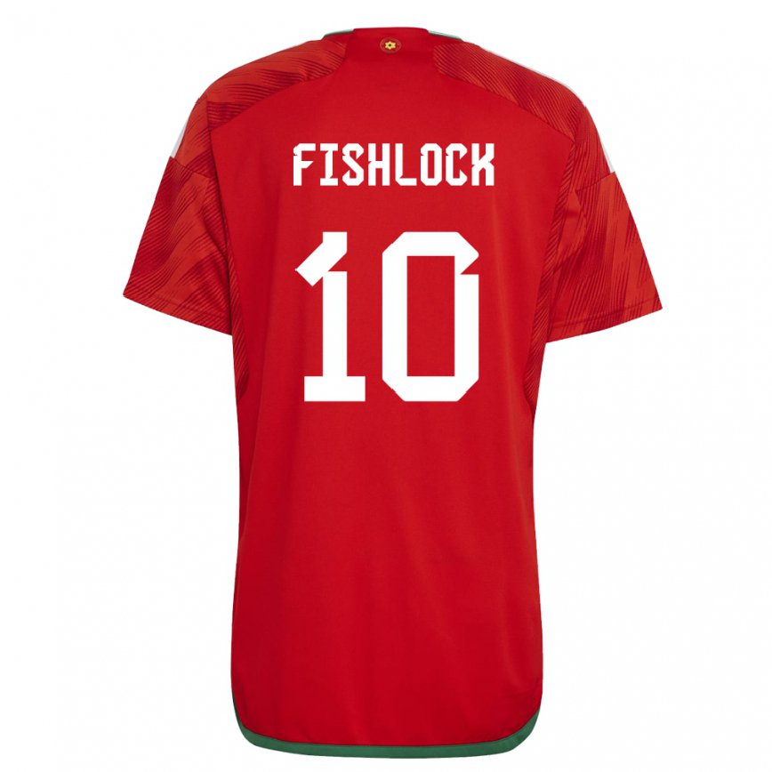 Niño Camiseta Gales Jessica Fishlock #10 Rojo 1ª Equipación 22-24 Argentina