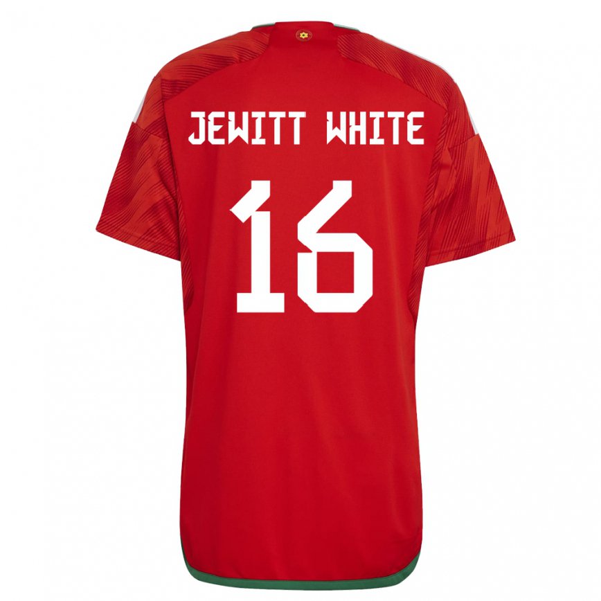 Niño Camiseta Gales Harry Jewitt White #16 Rojo 1ª Equipación 22-24 Argentina