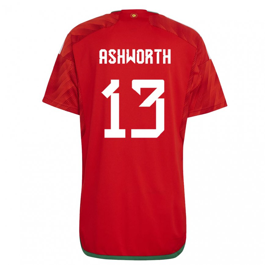 Niño Camiseta Gales Fin Ashworth #13 Rojo 1ª Equipación 22-24 Argentina