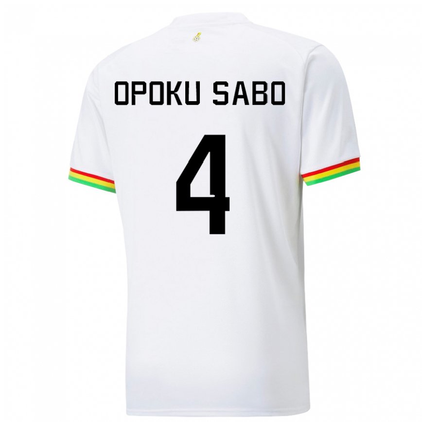 Niño Camiseta Ghana Alex Opoku Sabo #4 Blanco 1ª Equipación 22-24 Argentina