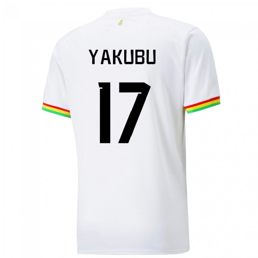 Niño Camiseta Ghana Mustapha Yakubu #17 Blanco 1ª Equipación 22-24 Argentina