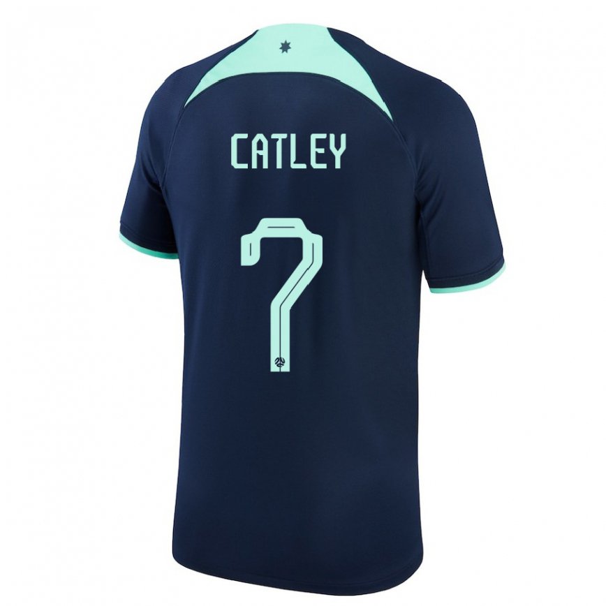 Niño Camiseta Australia Stephanie Catley #7 Azul Oscuro 2ª Equipación 22-24 Argentina