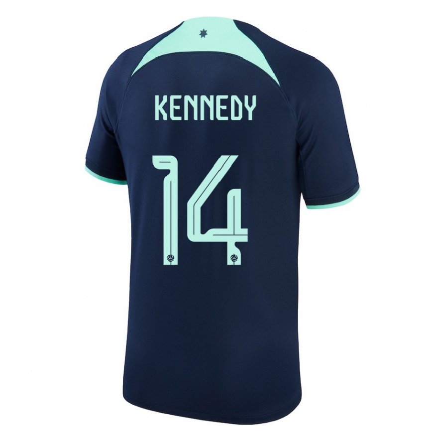 Niño Camiseta Australia Alanna Kennedy #14 Azul Oscuro 2ª Equipación 22-24 Argentina