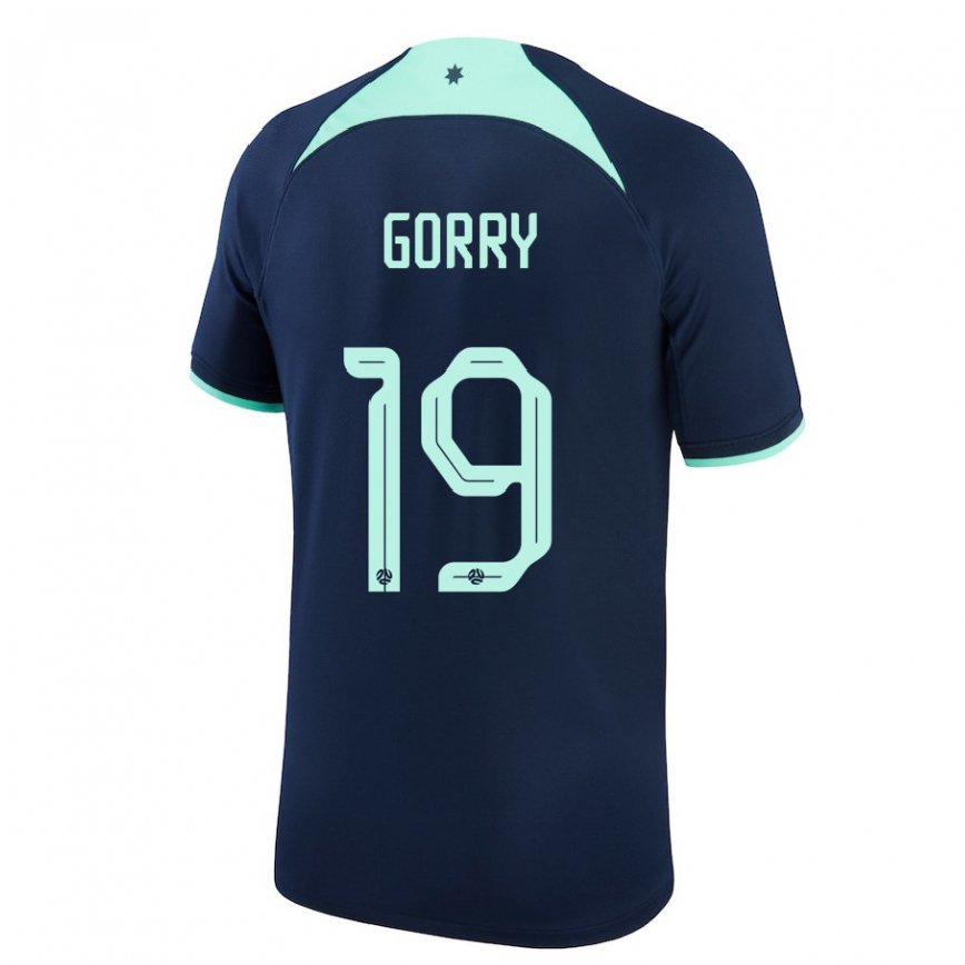 Niño Camiseta Australia Katrina Gorry #19 Azul Oscuro 2ª Equipación 22-24 Argentina