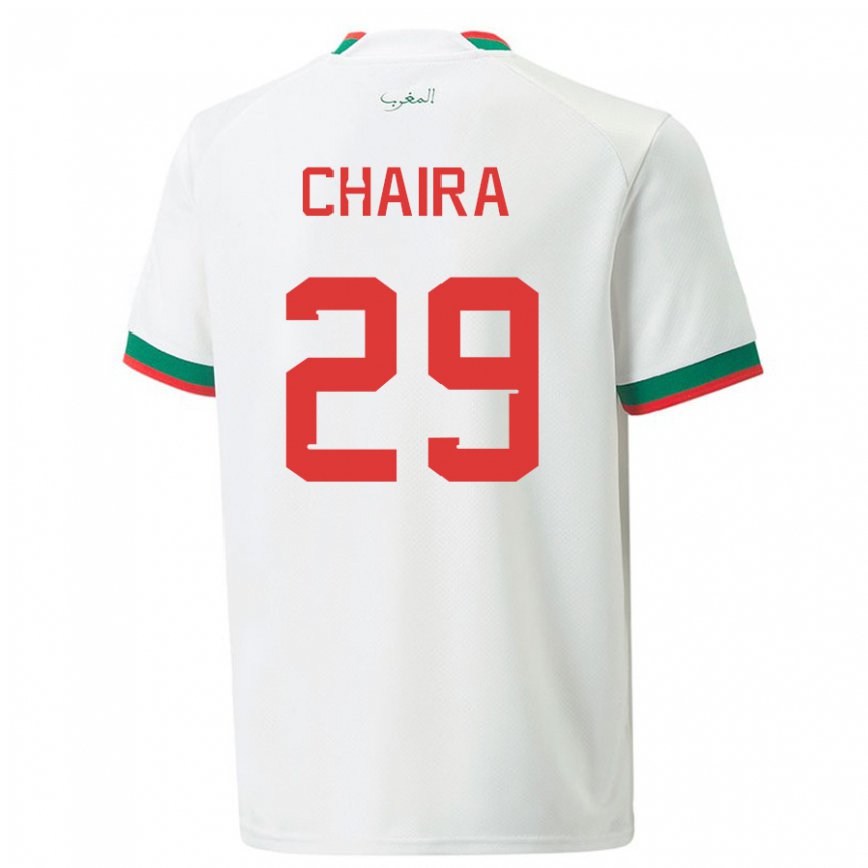 Niño Camiseta Marruecos Ilyas Chaira #29 Blanco 2ª Equipación 22-24 Argentina