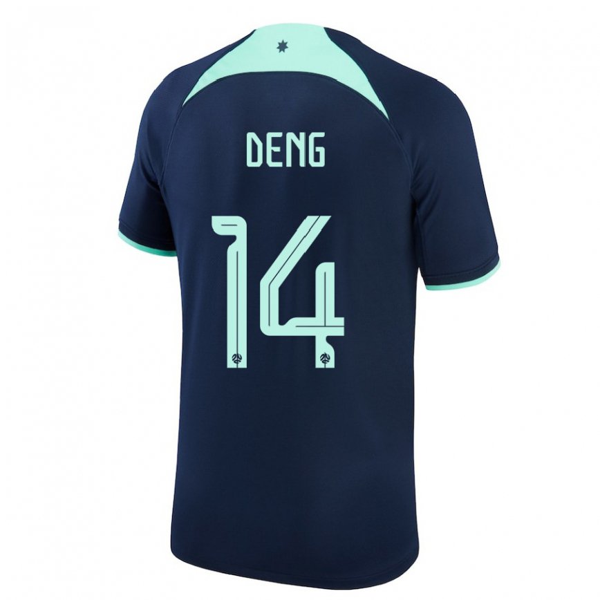 Niño Camiseta Australia Thomas Deng #14 Azul Oscuro 2ª Equipación 22-24 Argentina