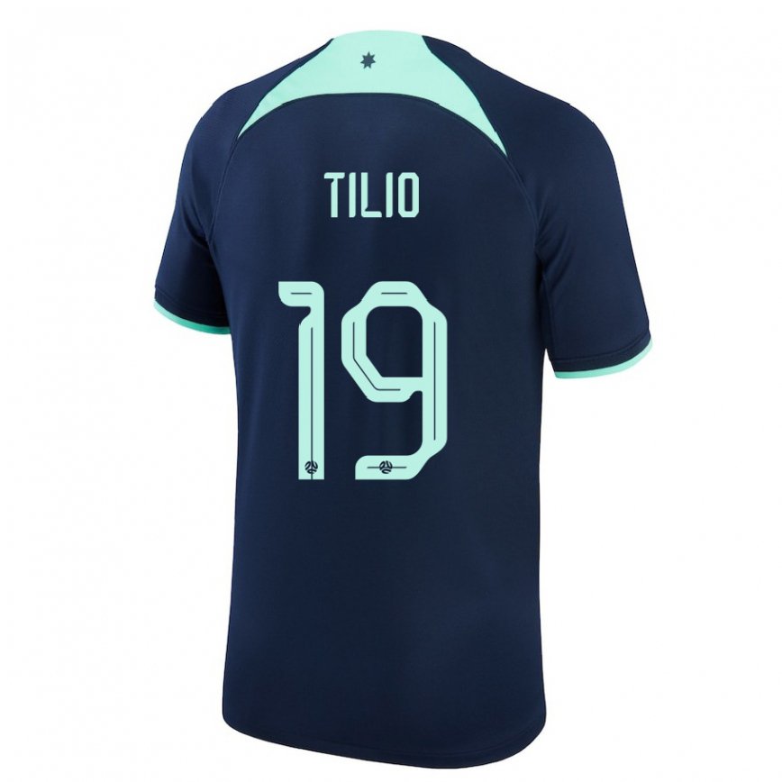 Niño Camiseta Australia Marco Tilio #19 Azul Oscuro 2ª Equipación 22-24 Argentina