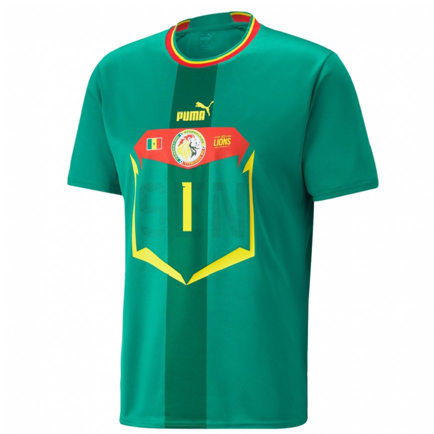 Niño Camiseta Senegal Thiaba Gueye Sene #1 Verde 2ª Equipación 22-24 Argentina