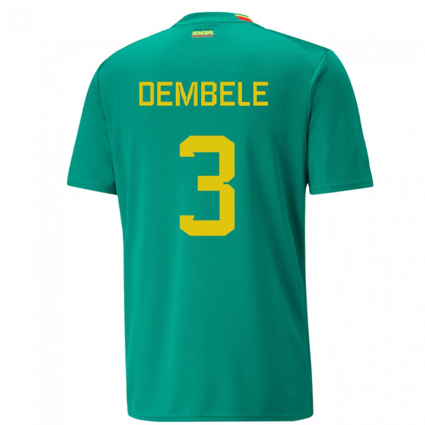 Niño Camiseta Senegal Anta Dembele #3 Verde 2ª Equipación 22-24 Argentina