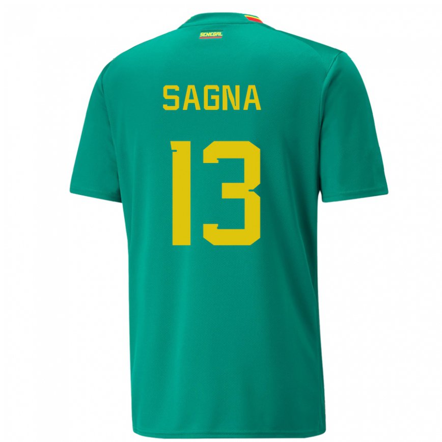 Niño Camiseta Senegal Jeannette Sagna #13 Verde 2ª Equipación 22-24 Argentina