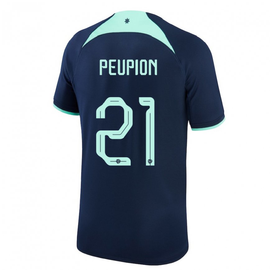 Niño Camiseta Australia Cameron Peupion #21 Azul Oscuro 2ª Equipación 22-24 Argentina