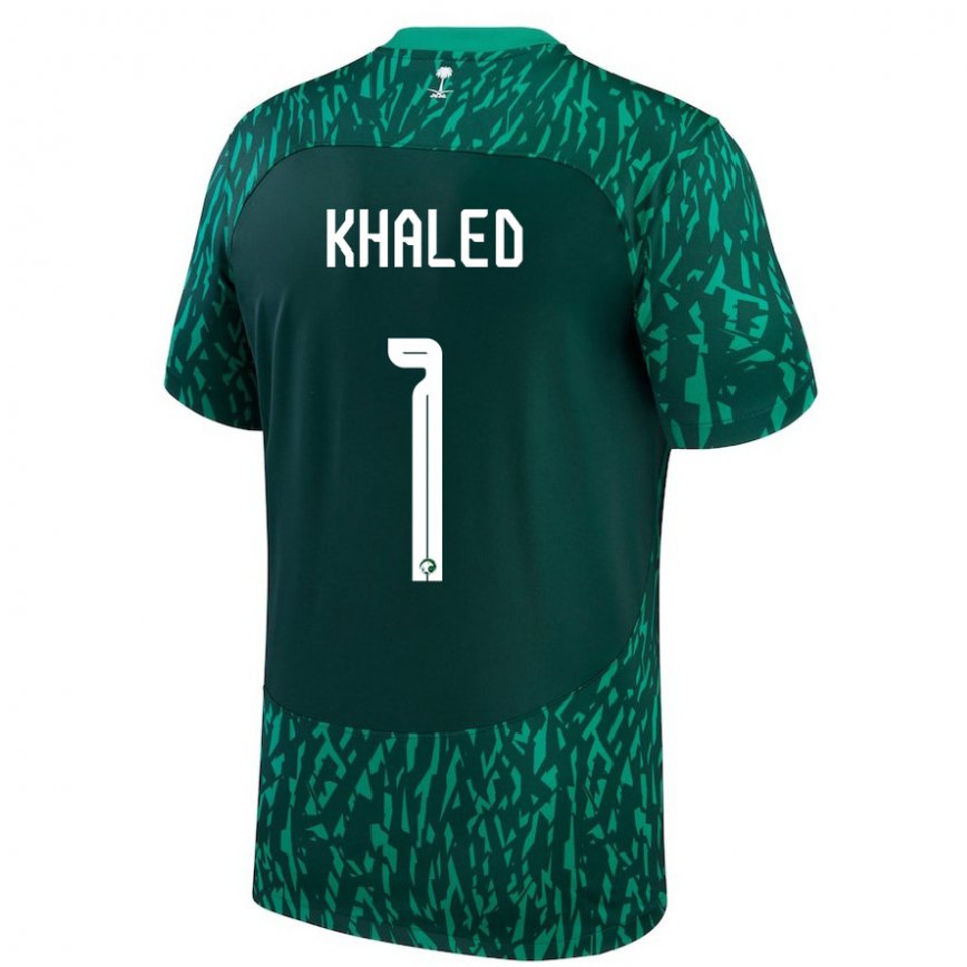 Niño Camiseta Arabia Saudita Sarah Khaled #1 Verde Oscuro 2ª Equipación 22-24 Argentina