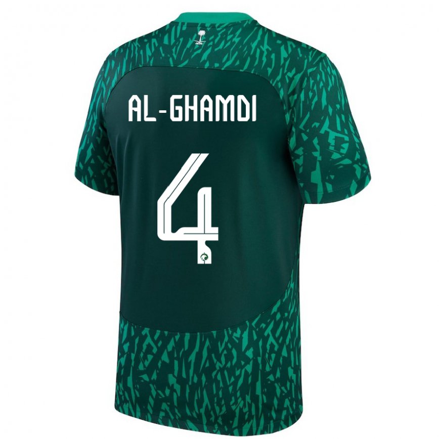 Niño Camiseta Arabia Saudita Talah Al Ghamdi #4 Verde Oscuro 2ª Equipación 22-24 Argentina