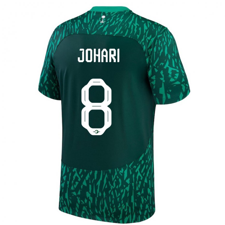 Niño Camiseta Arabia Saudita Layan Johari #8 Verde Oscuro 2ª Equipación 22-24 Argentina