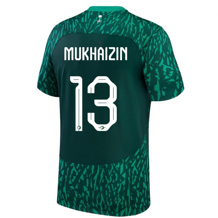 Niño Camiseta Arabia Saudita Raghad Mukhaizin #13 Verde Oscuro 2ª Equipación 22-24 Argentina