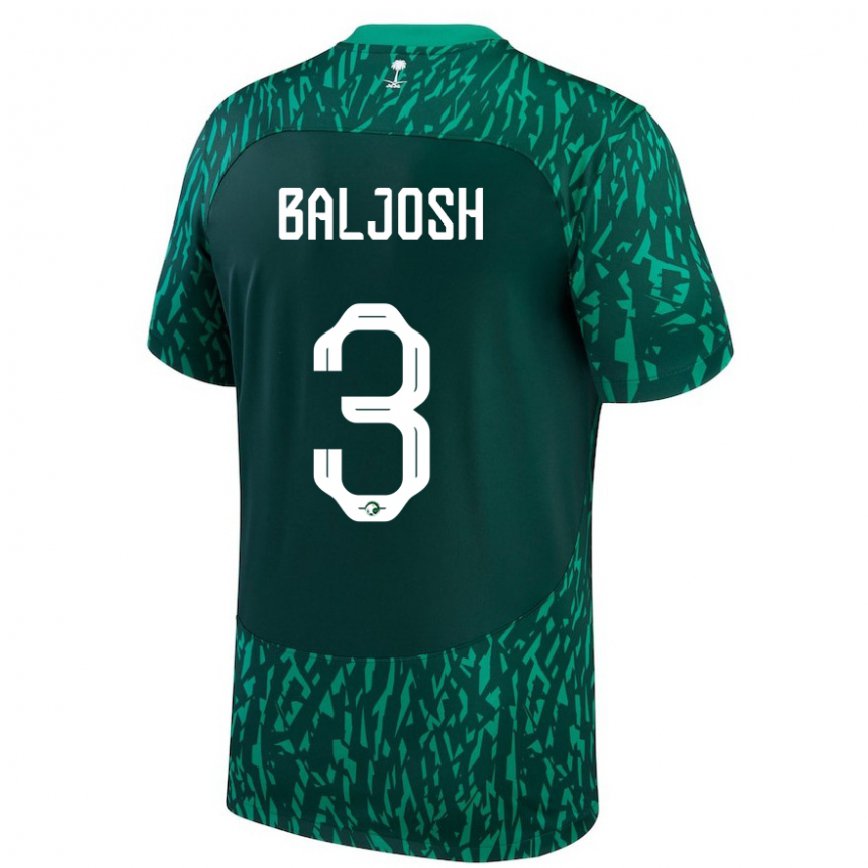 Niño Camiseta Arabia Saudita Turki Baljosh #3 Verde Oscuro 2ª Equipación 22-24 Argentina