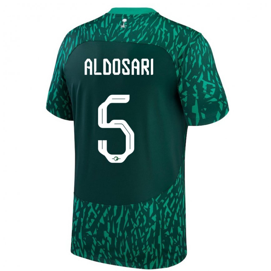 Niño Camiseta Arabia Saudita Mohammed Aldosari #5 Verde Oscuro 2ª Equipación 22-24 Argentina