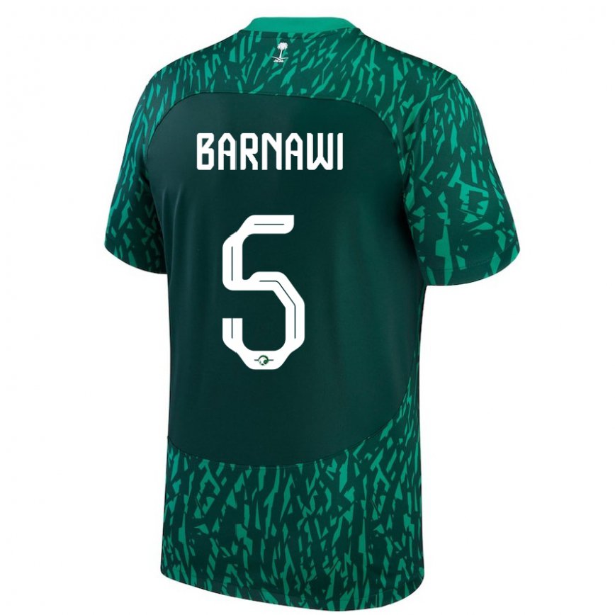 Niño Camiseta Arabia Saudita Abdulsalam Barnawi #5 Verde Oscuro 2ª Equipación 22-24 Argentina