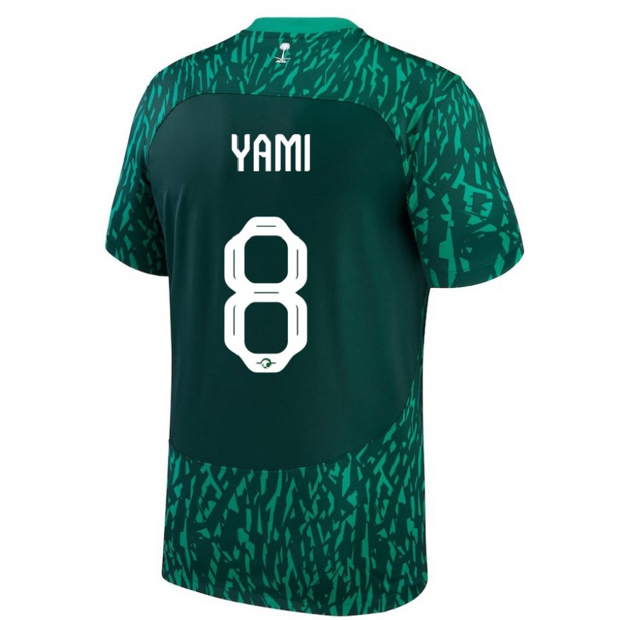 Niño Camiseta Arabia Saudita Riyadh Yami #8 Verde Oscuro 2ª Equipación 22-24 Argentina