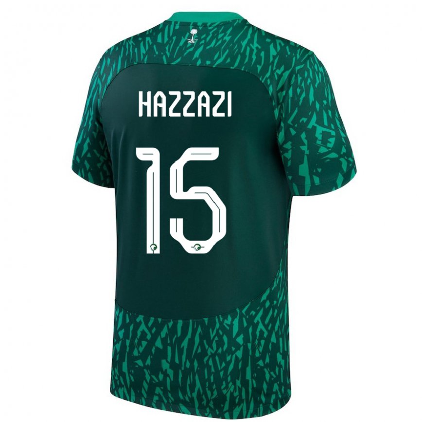 Niño Camiseta Arabia Saudita Mohammed Hazzazi #15 Verde Oscuro 2ª Equipación 22-24 Argentina