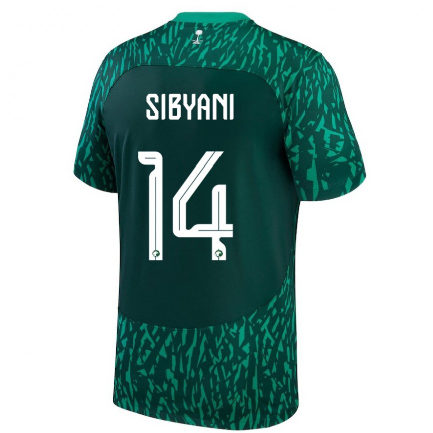 Niño Camiseta Arabia Saudita Meshal Sibyani #14 Verde Oscuro 2ª Equipación 22-24 Argentina