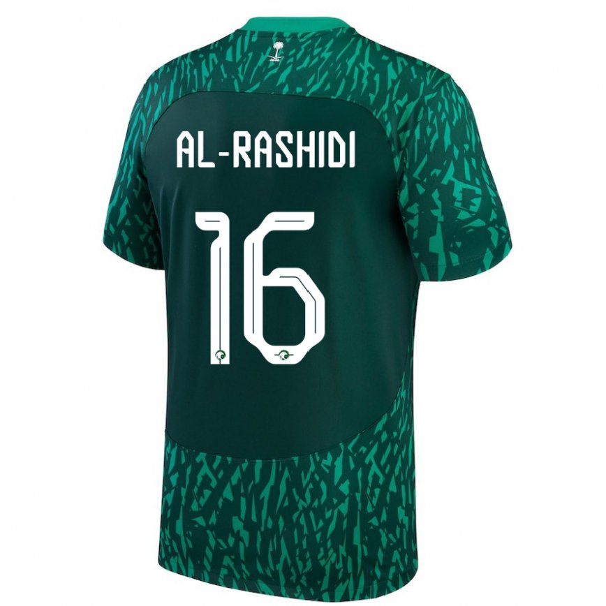 Niño Camiseta Arabia Saudita Mohammed Al Rashidi #16 Verde Oscuro 2ª Equipación 22-24 Argentina