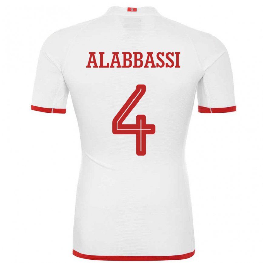 Niño Camiseta Túnez Chaima Alabbassi #4 Blanco 2ª Equipación 22-24 Argentina