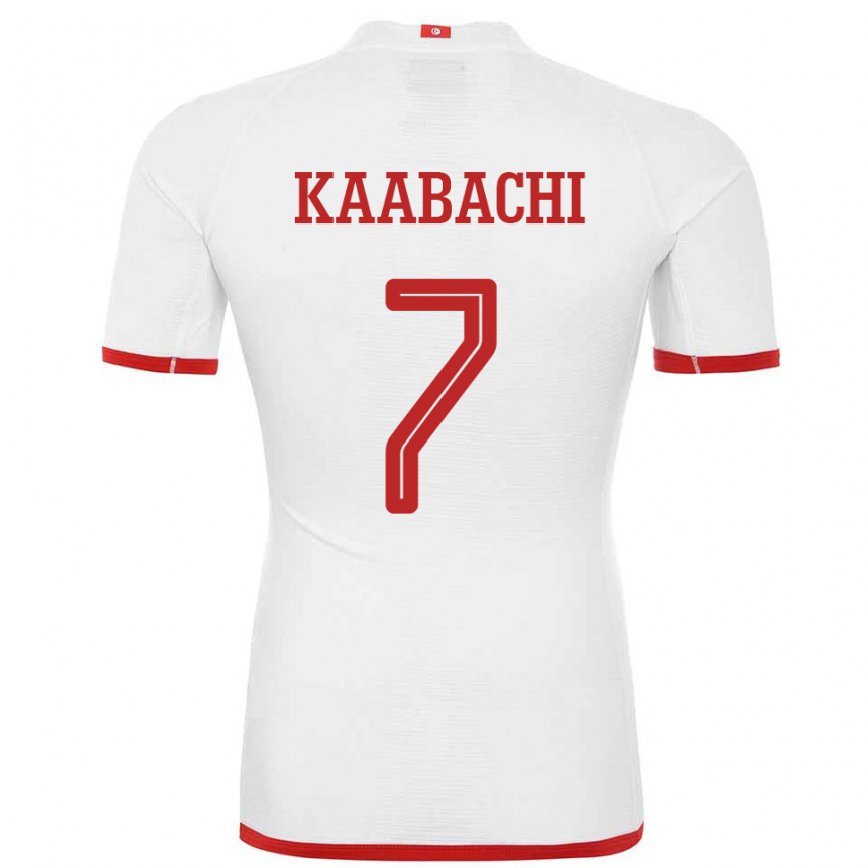 Niño Camiseta Túnez Ella Kaabachi #7 Blanco 2ª Equipación 22-24 Argentina