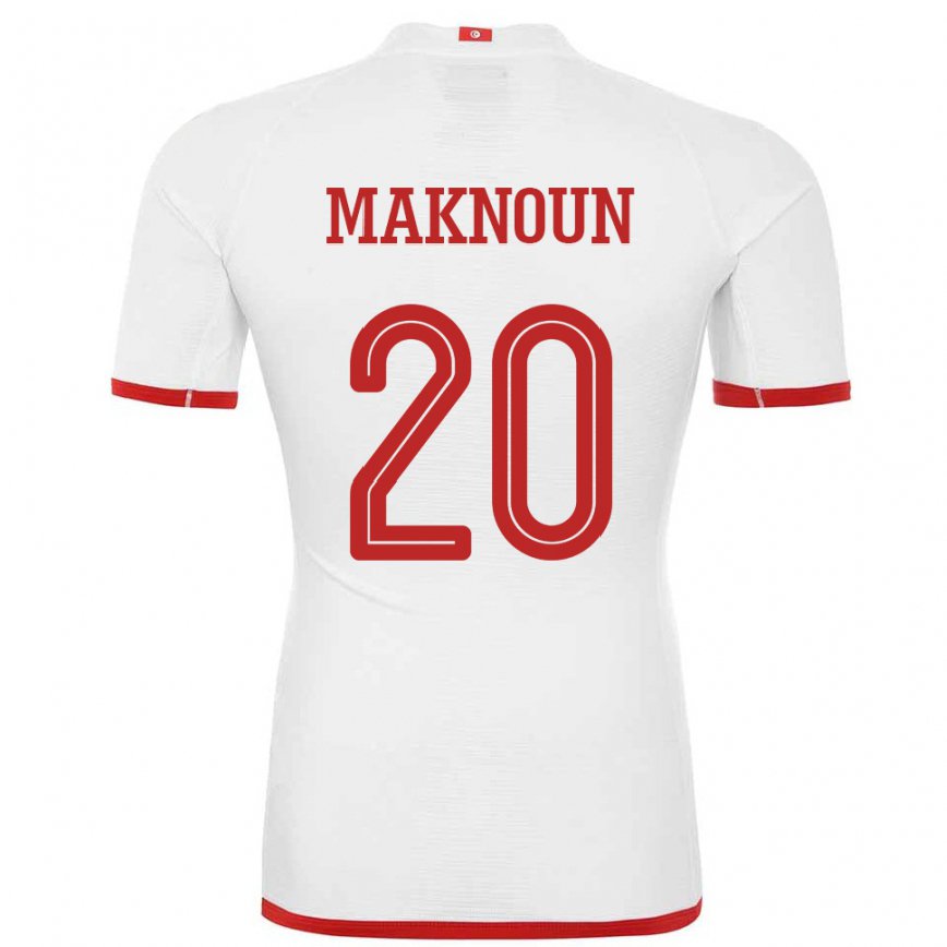 Niño Camiseta Túnez Leila Maknoun #20 Blanco 2ª Equipación 22-24 Argentina